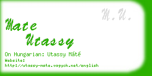 mate utassy business card